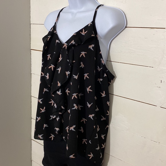 MILEY + MOLLY black tank with birds size Large - Picture 2 of 6